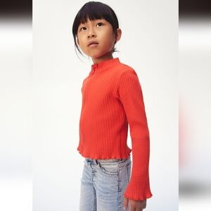 Ribbed jersey cardigan For Little Girls